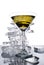 Martini glass against a pile of ice