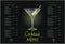 Martini glass. Cocktail menu design.