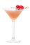 Martini glass of French Horn cocktail. Cold fresh pale pink