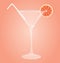 Martini glass with grapefruit