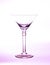 Martini glass high key photo in studio with purple tint