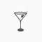 Martini glass icon, glass, cocktail, wine, beverage, drink