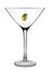 Martini glass with olive isolated on white. Vector.