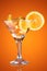 Martini glass with orange