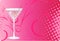 Martini glass on pink halftone background