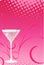 Martini glass on pink halftone background