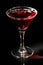 Martini glass with red cocktail