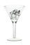 Martini glass silhouette with ice cubes
