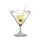 Martini in glass on white vector