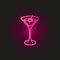 Martini olive, alcohol neon style icon. Simple thin line, outline vector of oliver icons for ui and ux, website or mobile