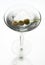 Martini with olive on fancy skewer