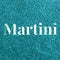 Martini teal glitter lettering typography