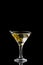 Martini vermouth drink isolated on black background