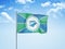 Martinique flag waving sky background 3D illustration