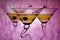 Martinis with pink background