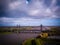 Martinus Nijhoff Bridge and river Waal near Zaltbommel