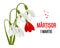 Martisor, Moldovan and Romanian traditional spring festival. Bouquet of white and red snowdrops. Floral spring background