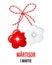Martisor, red and white symbol of spring. Traditional spring holiday in Romania and Moldova. March 1. Holiday card, banner