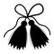 Martisor talisman. Silhouette traditional accessory Martenitsa. Baba Marta Day. spring holiday. Vector black hand