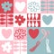 Martisor traditional accessory early spring vector checkered seamless pattern. Print for paper, textile and fabric. Perfect