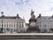 The Martyr`s square in Brussels and the Pro Patria memorial monument