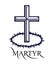 Martyr vector concept logo or sign, Christian religion and faith saint person, martyrdom blackthorn thorn wreath crown, Jesus