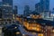 MARUNOUCHI, TOKYO - September 1, 2019 : View of the Tokyo Station in Marunouchi during  blue hour. Majestic look landscape