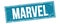 MARVEL text on blue grungy rectangle stamp