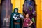 Marvel villains Doctor Doom and Green Goblin posing with a fan for picture at Universals Islands of Adventure 90