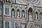 The marvellous human statue decorated on Florance duomo, The mistery sculpture on Famous white Architectural cathedral church unde