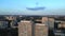 Marvelous aerial view flight drone. Berlin city Housing estate Marzahn Germany