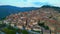 Marvelous aerial view flight drone. Mountain city Cortona Tuscany Arezzo Italy