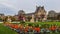 Marvelous spring Tuileries garden and view at the Louvre Palace Paris France.