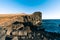 Marvelous sunset on popular tourist attraction Valahnukamol bay in southern Iceland. Cliffs are located in Reykjanes peninsula and