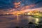 Marvelous view of historic center and promenade of the city of Vieste at night