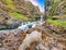 Marvelous view of  Kolugljufur canyon and Kolufossar falls