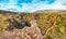 Marvelous view of  Kolugljufur canyon and Kolufossar falls