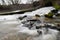 MarvelÄ— River Valley and Cascades.  Water cascade, slow motion. Kaunas city, lithuania.  Marvele river stream, silky water,