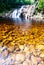 Mary Ann Falls and copper colored swimming hole In Cape Breton,