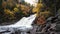 Mary Ann Waterfalls, Cape Breton, Nova Scotia. Autumn waterfall view.