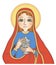 Mary Magdalene as a Myrrhbearer with an ointment pot vector illustration