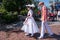 Mary Poppins and Bert characters at Disneyland, California