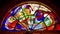 Mary Rose Stained Glass Basilica of Lady of Rosary Fatima Portugal