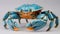 Maryland Blue Crabs. vivid hues and complex textures of a Blue Crab exoskeleton. AI Generative