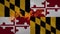 Maryland flag background for 4th of july fire lettering, loop