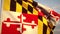 Maryland flag blowing with the wind. 3d render 4k