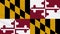 Maryland flag flutters in the wind, loop for background