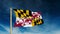 Maryland flag slider style with title. Waving in