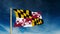 Maryland flag slider style. Waving in the win with
