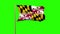 Maryland flag with title waving in the wind